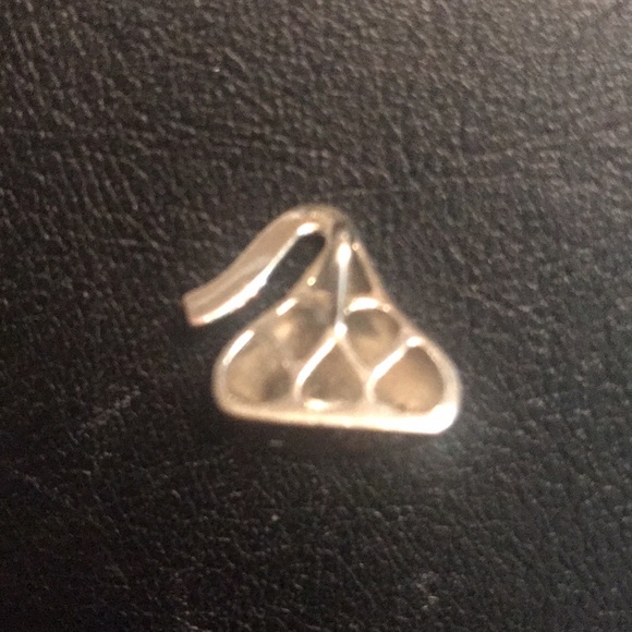 .925 HERSHEY KISS 😘 STERLING SILVER DIAMOND 💎 PENDANT - Picture 2 of 5